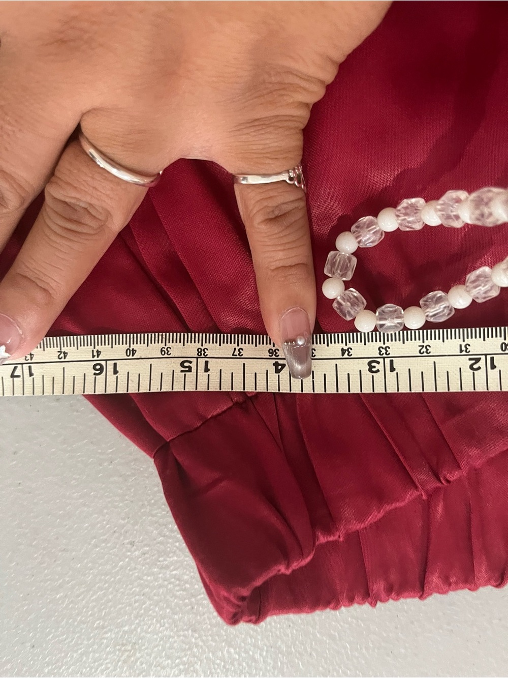 Women's Satin Drawstring Waist Jacket - Burgundy - Picture 8 of 13